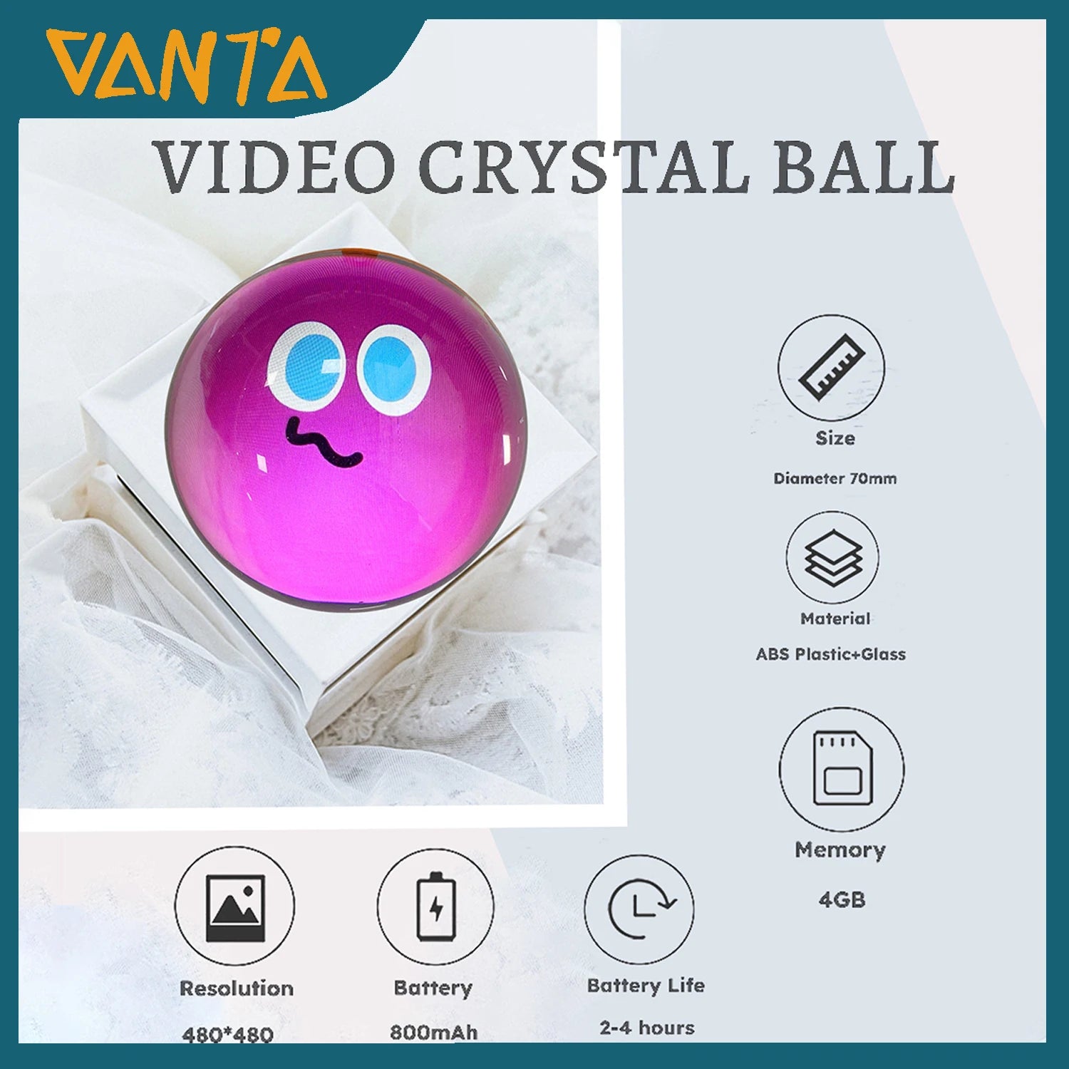 Magic 3D Crystal Ball Electronic DIY Video Photo Ball Visual Effect Video Display Creative Gifts Unique Festival Gift